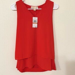 Michael Kors Red Sleeveless Layered Top